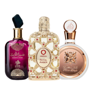 Kit 3 Perfumes Femininos 100ml - Sabah ward | Royal amber | Fakhar rose + Frete Grátis + Brinde